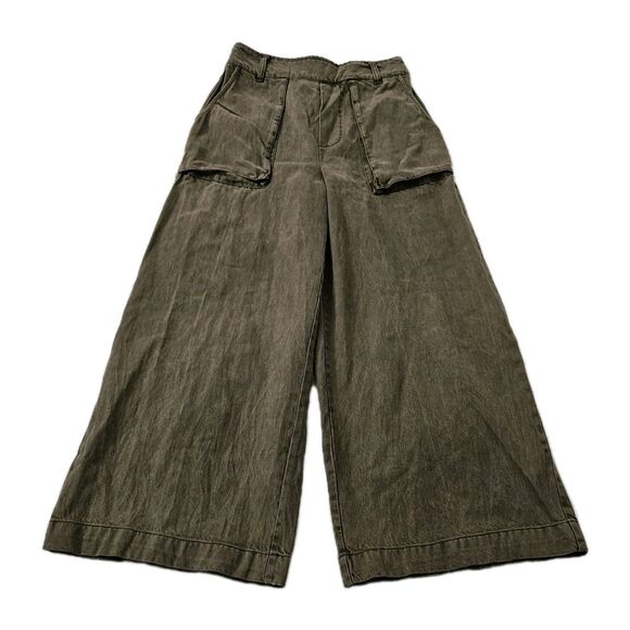 Young Fabulous & Broke Pants Medium Brown Wide Leg Sadie Pull On High Waist YFB - Picture 1 of 9